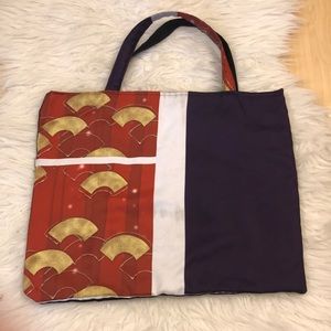💥Upcycled💥 Kimono fabric tote bag
